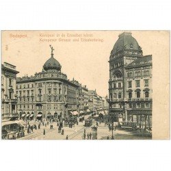 carte postale ancienne HONGRIE. Budapest. Kerepser Strasse und Elisabethring