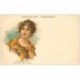 carte postale ancienne ITALIE litho vers 1900. Donna Costume la Genovese Liguria. Cartolina ricordo Genova