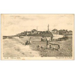 carte postale ancienne 14 VER-SUR-MER. La Plage 1937