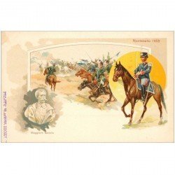 carte postale ancienne Italie litho vers 1900. Maggiore Baralis Montebello 1859. Guerres et Militaires