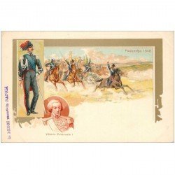 carte postale ancienne Italie litho vers 1900. Vittorio Emanuelle I Pastrengo 1848. Guerre et Militaires