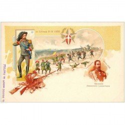 carte postale ancienne Italie litho vers 1900..Generale Alessandro Lamarmora in Crimea. Guerre et Militaires