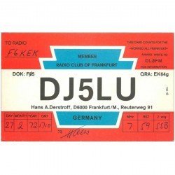 carte postale ancienne CARTE RADIO QSL. Germany 1972