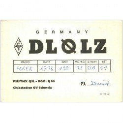 carte postale ancienne CARTE RADIO QSL. Germany 1973