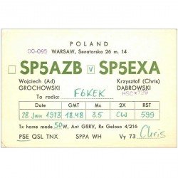 carte postale ancienne CARTE RADIO QSL. Poland 1973