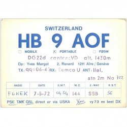 carte postale ancienne CARTE RADIO QSL. Switzerland 1972