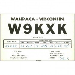 carte postale ancienne CARTE RADIO QSL. Wisconsin 1972