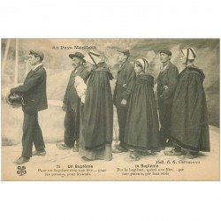 carte postale ancienne FOLKLORE. Campagnes et Provinces. Un Baptême au Pays Marchois