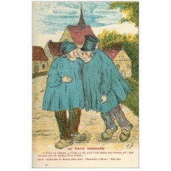 carte postale ancienne GAULOISERIES HUMOUR. Au Pays Normand paysans ivres par F.B collection Bunel