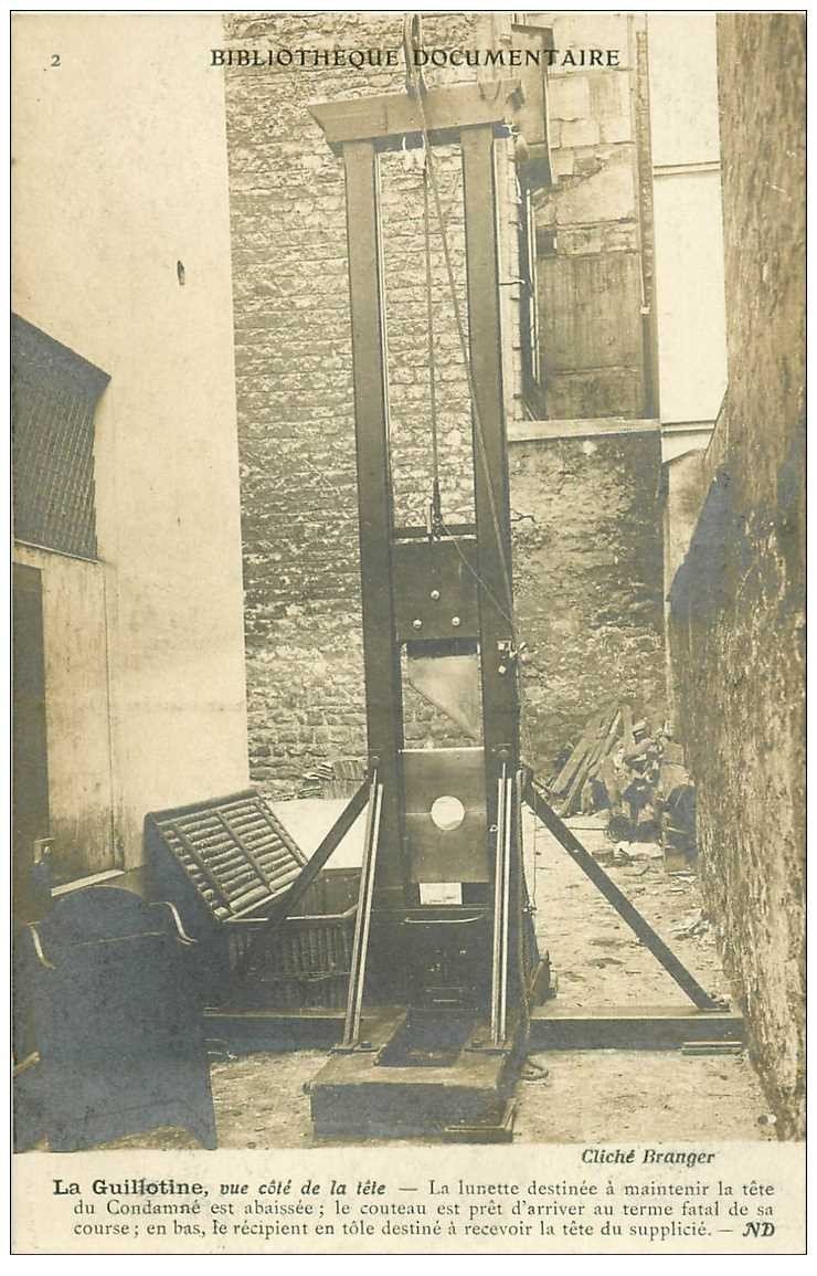 LA GUILLOTINE. Cliché Branger