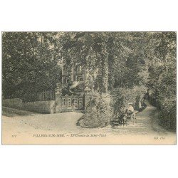 carte postale ancienne 14 VILLERS-SUR-MER. Attelage Chemin de Saint-Waast