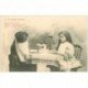 carte postale ancienne LES CHIENS PAR BERGERET. A table un invité mal élevé vers 1900 n° 2