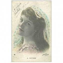 carte postale ancienne NADAR. Comédienne Spectacle et Thétre. Detchon 1905