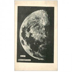 carte postale ancienne ASTRONOMIE. La Lune après le premier quartier. Explication au verso...