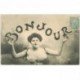 carte postale ancienne FEMMES. Bonjour 1905 par Bergeret