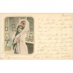 carte postale ancienne FEMMES. Les Saisons avant le Bal. Edition du Panorama de Paris vers 1900