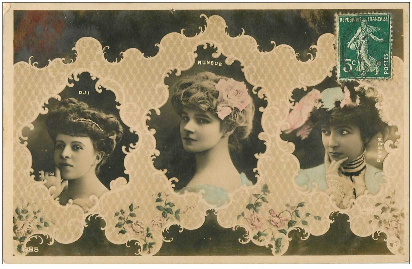 carte postale ancienne FEMMES. Oji, Nungué et Mégard 1908
