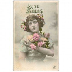 carte postale ancienne FEMMES. Sainte Luois ou Louise...