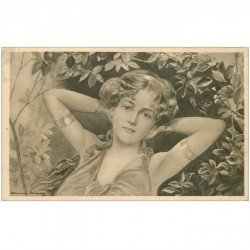 carte postale ancienne SUPERBE FEMME. Lassive 1909