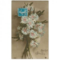 carte postale ancienne FLEURS. Bouquet de Marguerites pour Mende 1921