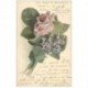 carte postale ancienne FLEURS. Bouquet de Rose pour Paris 1909