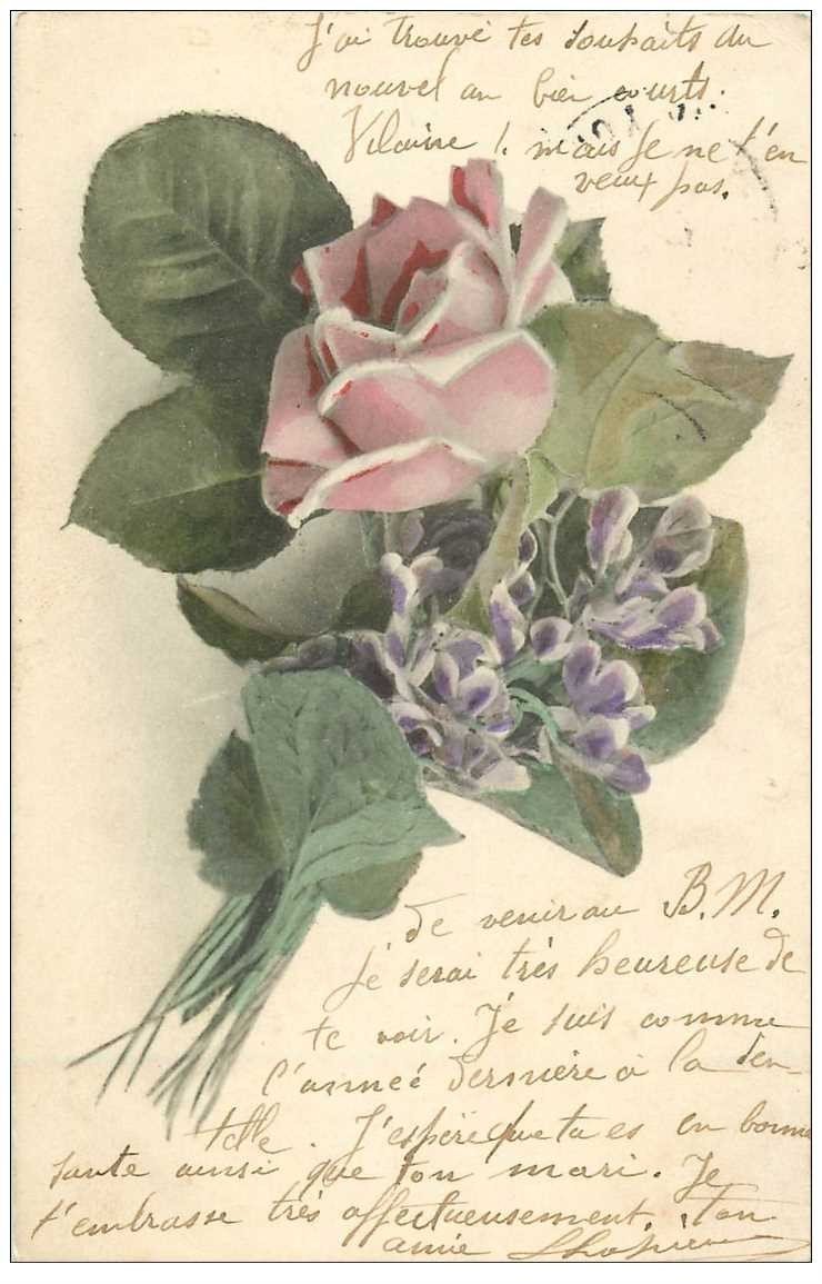 Fleurs Bouquet De Rose Pour Paris 1909