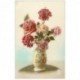 carte postale ancienne FLEURS. Bouquet de Roses et Oeillets avec vase 1923