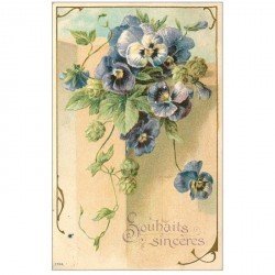 carte postale ancienne FLEURS. Bouquet de Violettes pour Boulogne 1907