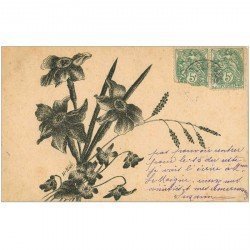 carte postale ancienne FLEURS. Bouquet par H. Noël 1907 de Saint Léonard pour Paris