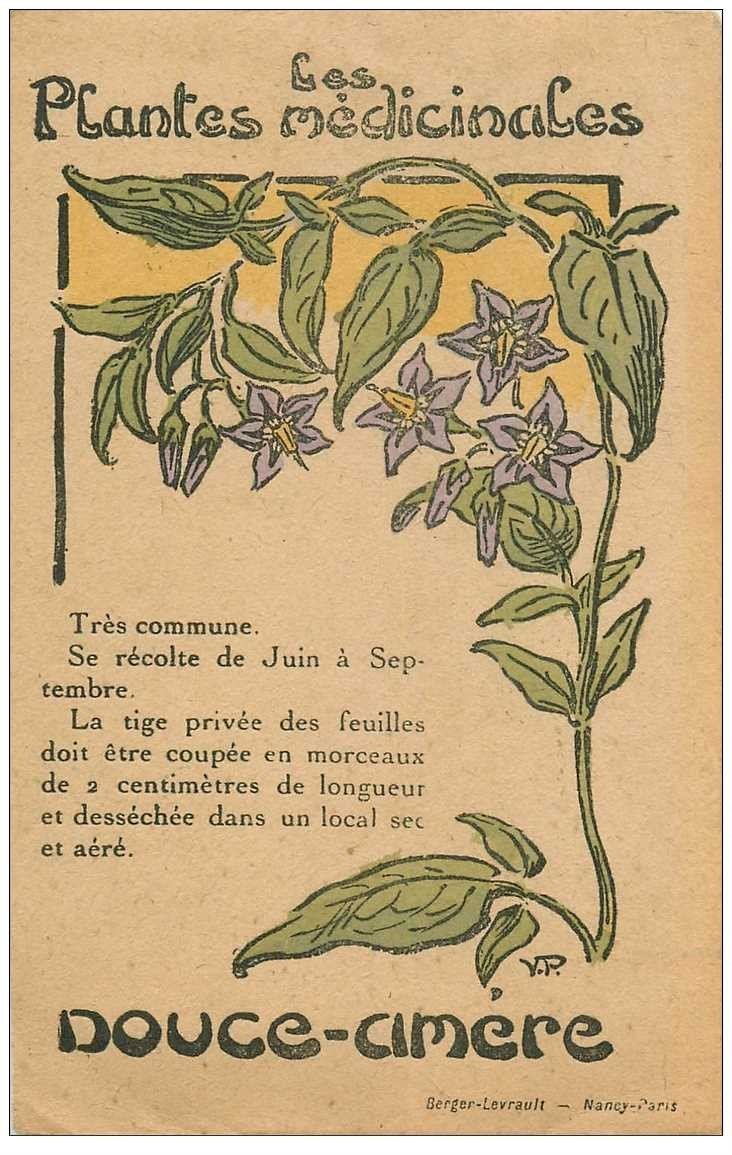 carte postale ancienne FLEURS. Plantes médicinales. Douce Amère