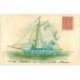 carte postale ancienne FLEURS. Superbe bateau fait de Fleurs 1904 finement gauffrée