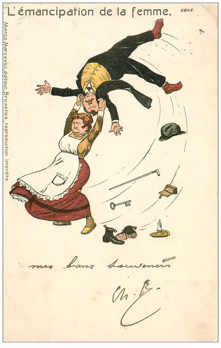 Carte Humoristique 1904 L Emancipation De La Femme Edition Marcovici