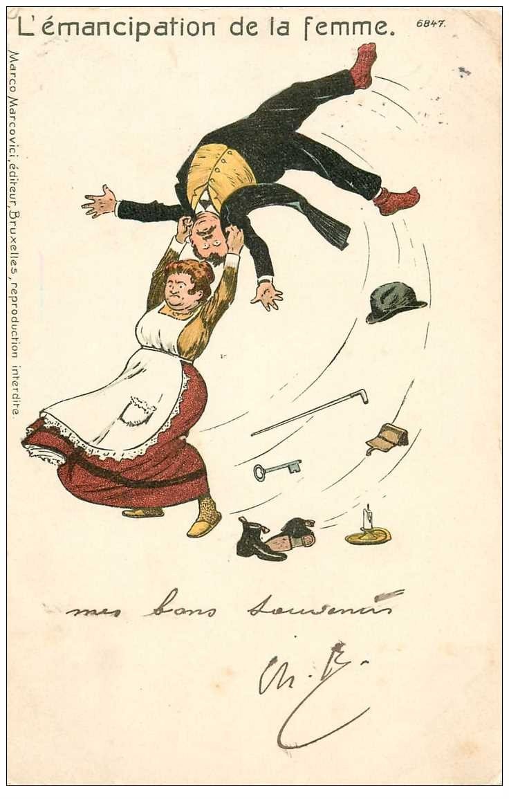 Carte Humoristique 1904 L Emancipation De La Femme Edition Marcovici Carte Humoristique 1904 L Emancipation De La Femme Edition Marcovici