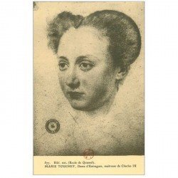 carte postale ancienne Biblothèque Clouet. Marie TOUCHET Dame d'Entragues maîtresse de Charles IX