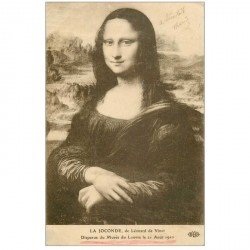 carte postale ancienne CELEBRITES. Peinture la Joconde de Léonard dfe Vinci 1911