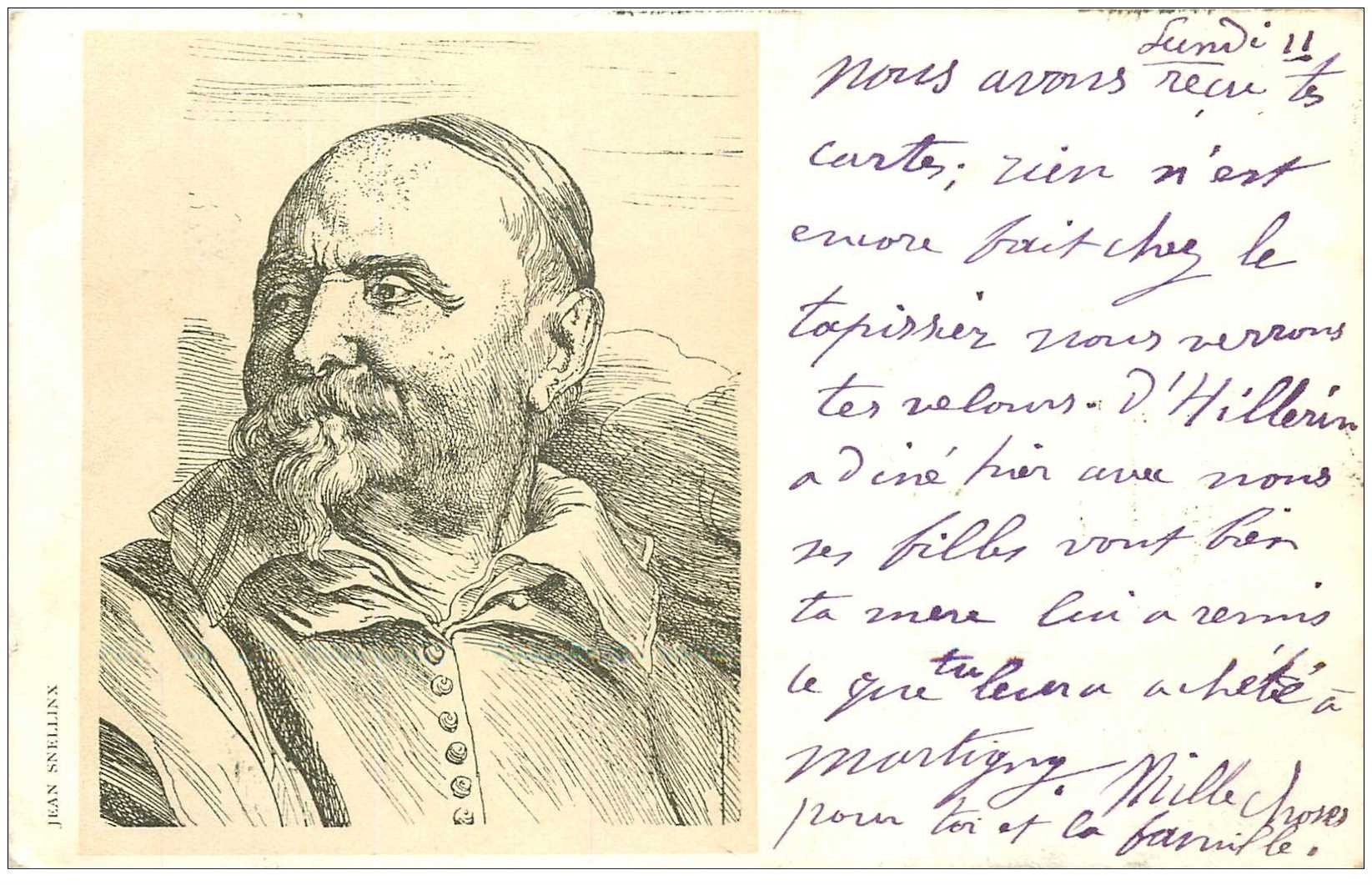 Carte Précurseur 1899. Artistes Peintres. Jean Snellinx