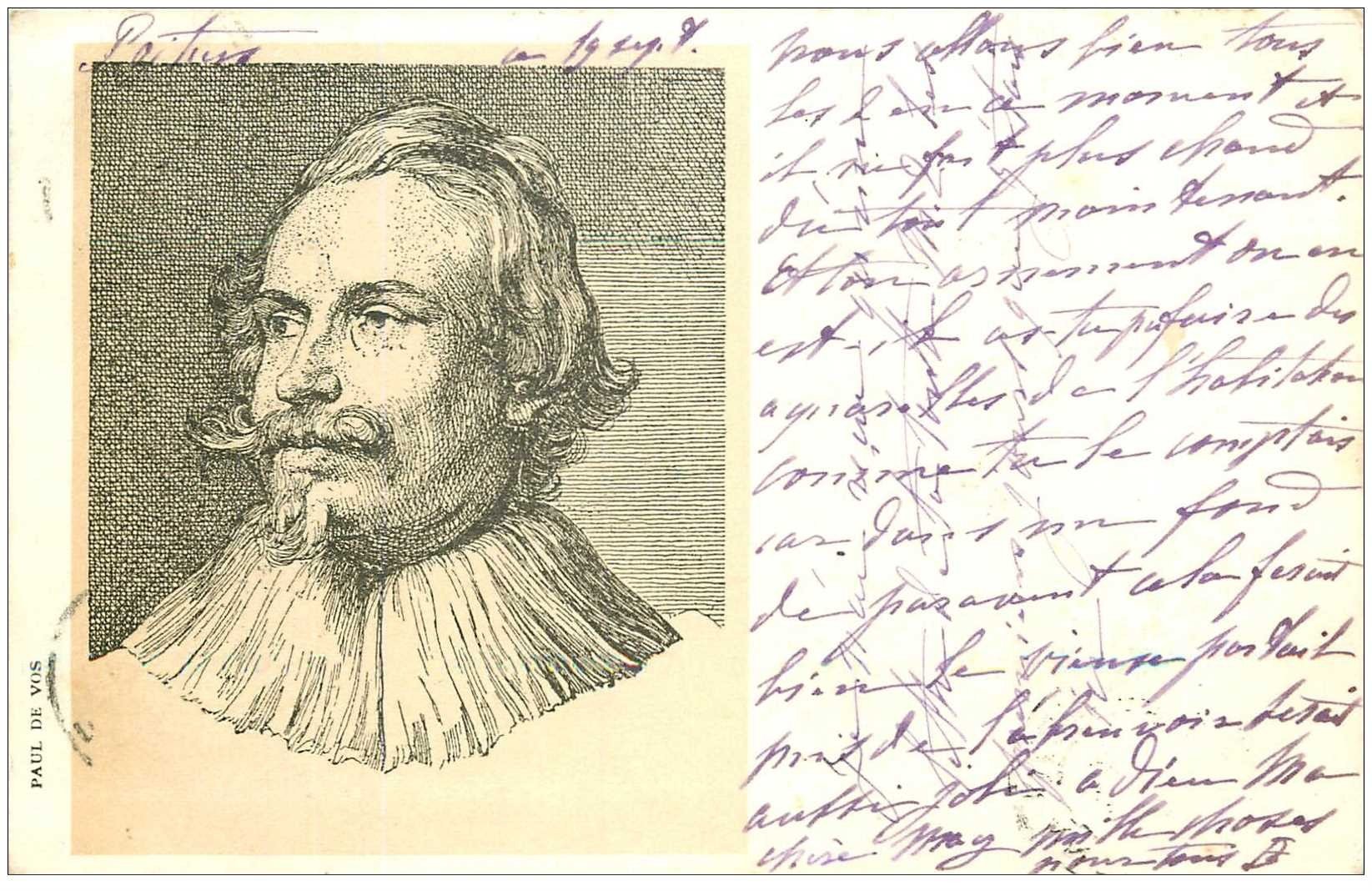 Carte Précurseur 1899. Artistes Peintres. Paul de Vos