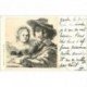 carte postale ancienne Carte Précurseur 1899. Artistes Peintres. Rembrandt et sa Femme 1899