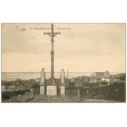 carte postale ancienne 14 VILLERVILLE. Le Calvaire et vue 30