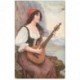 carte postale ancienne MUSIQUE ET MUSICIENS. La joueuse de Mandoline par Hortense Richard