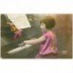 carte postale ancienne MUSIQUE ET MUSICIENS. La Pianiste 1930 et partition