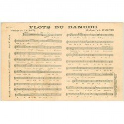 carte postale ancienne PARTITION PAROLES ET MUSIQUES. Flots du Danube par Corbel