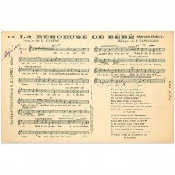 carte postale ancienne PARTITION PAROLES ET MUSIQUES. La berceuse de Bébé par Vercolier