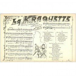 carte postale ancienne PARTITION PAROLES ET MUSIQUES. La Kraquette par Joullot