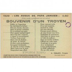 carte postale ancienne PARTITION PAROLES ET MUSIQUES. Les aveux de Papa Janvier par Forjot