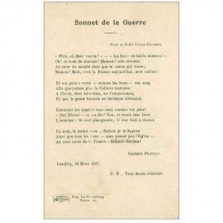 carte postale ancienne PARTITION PAROLES ET MUSIQUES. Sonnet de la Guerre par Friteau