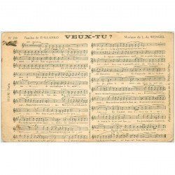 carte postale ancienne PARTITION PAROLES ET MUSIQUES. Veux tu ? par Klanko