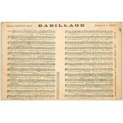 carte postale ancienne PARTITIONS PAROLES ET MUSIQUES. Babillage Gillet