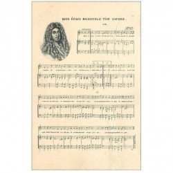 carte postale ancienne PARTITIONS PAROLES ET MUSIQUES. Bois épais redouble ton ombre Lully