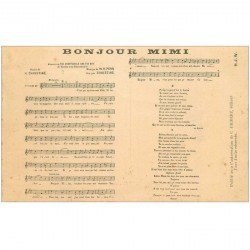 carte postale ancienne PARTITIONS PAROLES ET MUSIQUES. Bonjour Mimi Penn